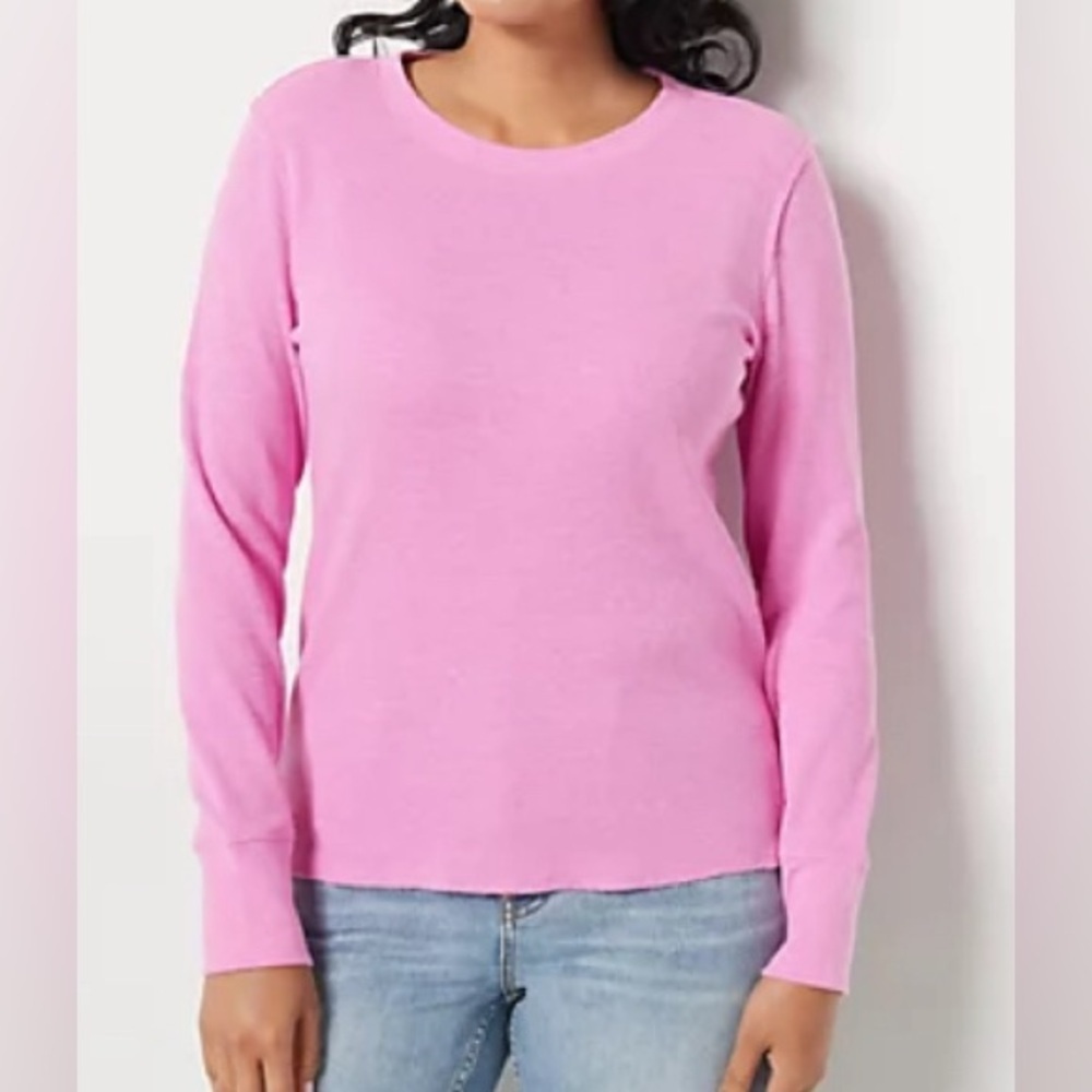 Candace Cameron Bure - NEW - Long-Sleeve Waffle Knit Top. A473211. Plum Berry.